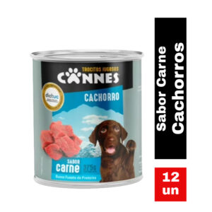 pack 12 lata cannes cachorro carne 375 grs